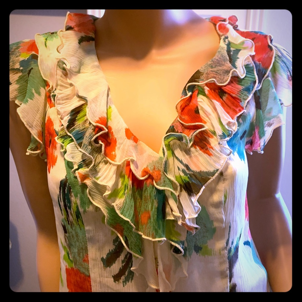 Nanette Lepore Floral Silk Top - Sz 4